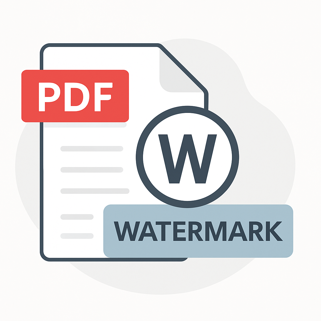Illustration showing a watermark being added to a PDF