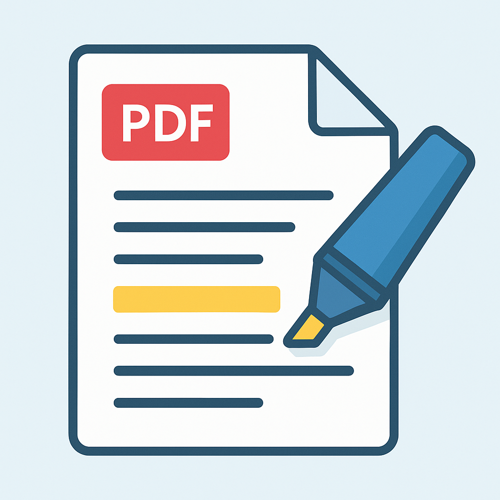 Illustration representing PDF editing and markup