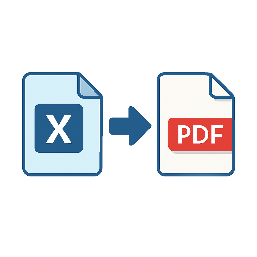 Illustration showing Excel to PDF conversion