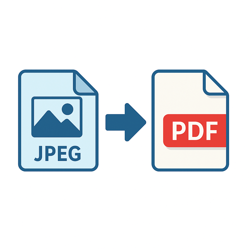 Illustration showing JPEG to PDF conversion