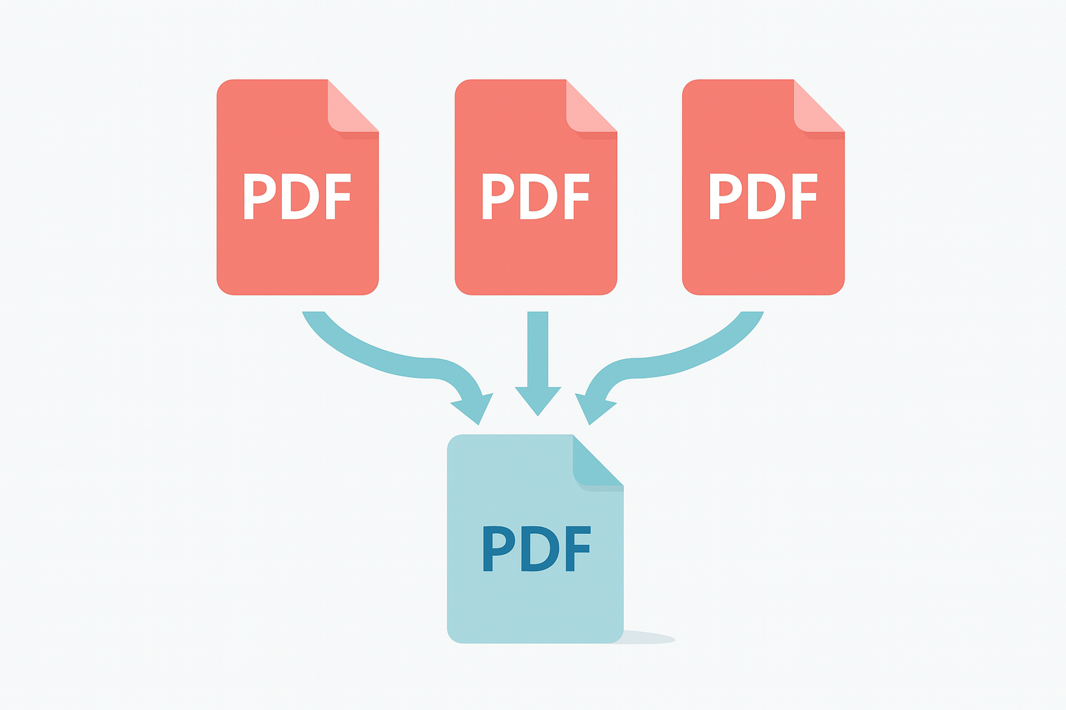 Illustration representing merging multiple PDFs