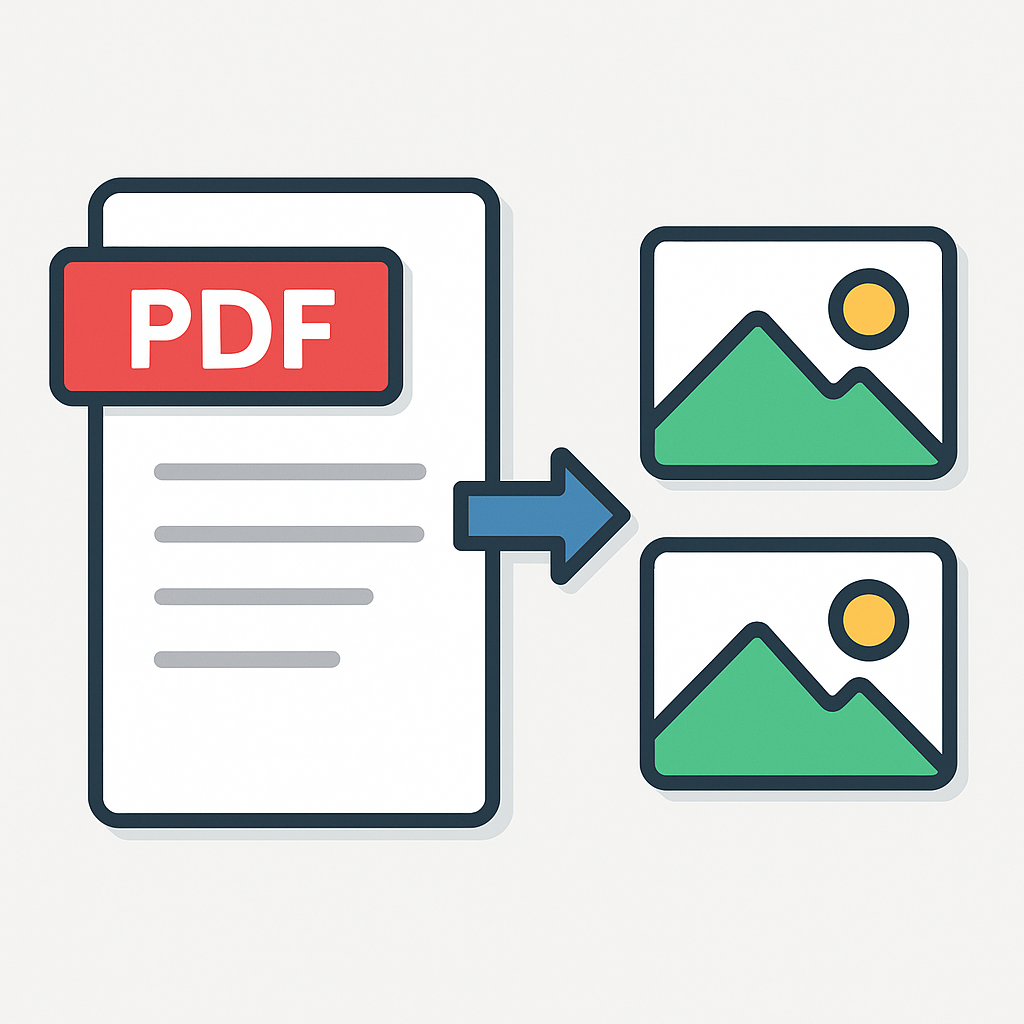 Illustration showing PDF to image conversion
