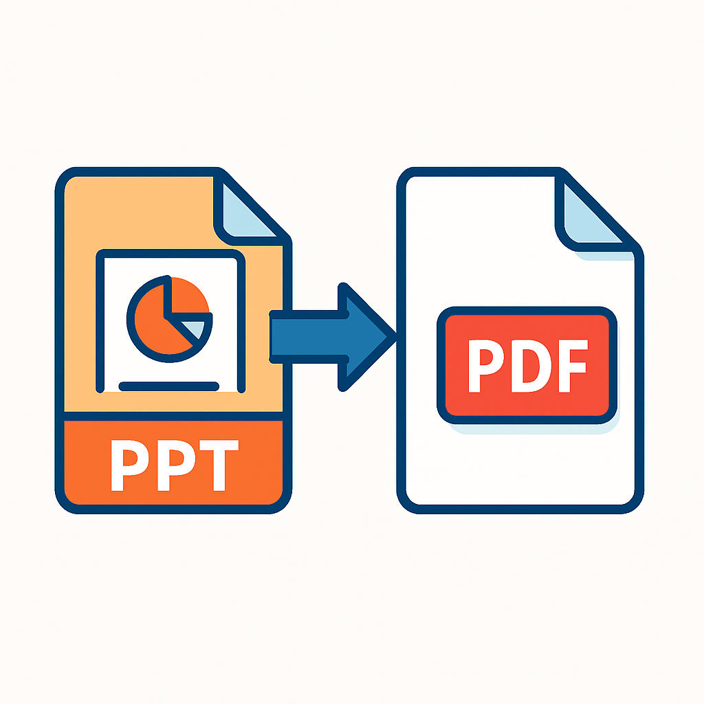 Illustration showing PowerPoint to PDF conversion