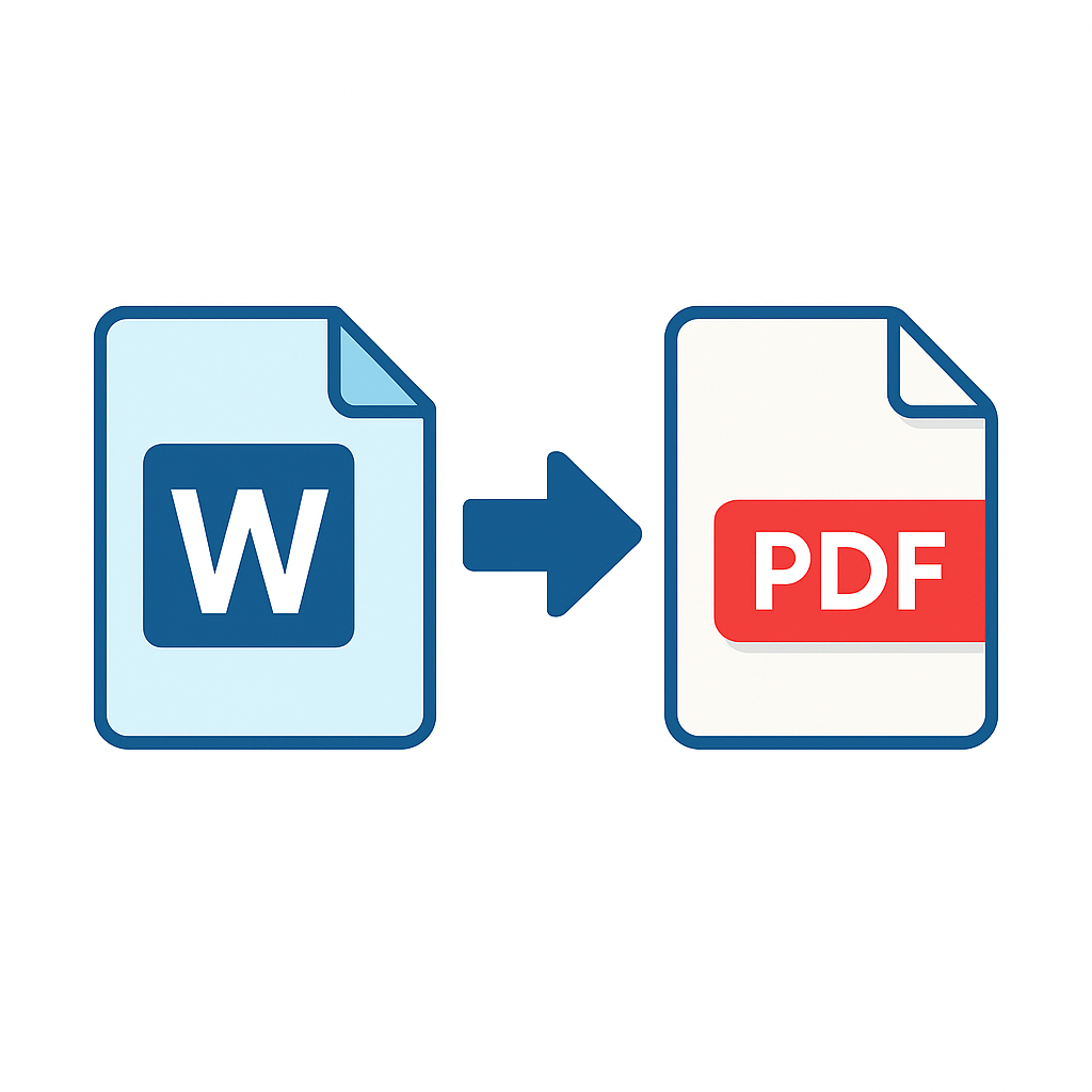 Illustration showing Word to PDF conversion